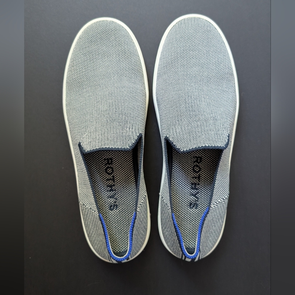 Rothy's Blue-Gray Slip-On Sneakers Sz 9